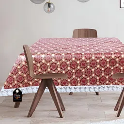 Stylista Brown & White Printed 1.01 m x 1.01 m Waterproof Square Table Cover image 5