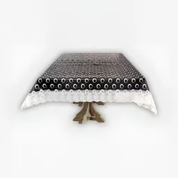 Stylista Black & White Polka Dots Printed Waterproof Rectangular 8 Seater Table Cover image 4