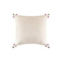 SHADES of LIFE Cream-Coloured & Pink Set of 2 Floral Square Cushion Covers image 3