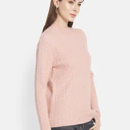 METTLE Women Pink Cable Knit Pullover image 3