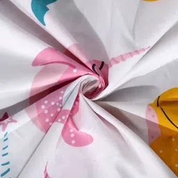 Arrabi White Cartoon TC Cotton Blend 6 Seater Table Cover image 3