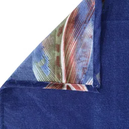 Arrabi Blue Leaf Printed 6 Seater Table Cover image 3