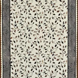 BIGGER FISH Brown White Floral Printed Rectangle 4 Seater Centre Table Cover image 3