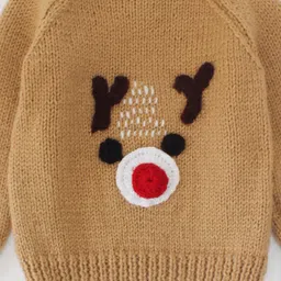 Woonie Unisex Kids Brown & White Animal Pullover image 3