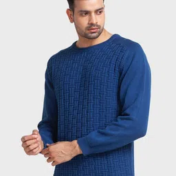 ColorPlus Men Plus Size Blue Pullover image 5