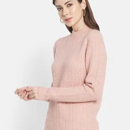 METTLE Women Pink Cable Knit Pullover image 2