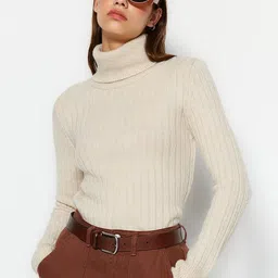 Trendyol Ribbed Turtle Neck Pullover Sweaters image 4