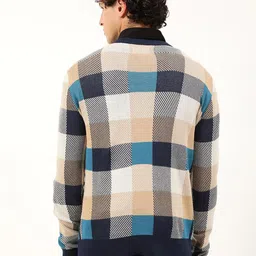 HARSAM Men Checked Pure Cotton Pullover image 3