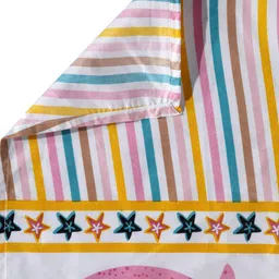 Arrabi White Cartoon TC Cotton Blend 6 Seater Table Cover image 2