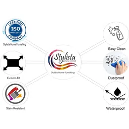 Stylista Beige & Brown Floral Printed Waterproof 3.55 m x 1.52 m Rectangle Table Cover image 2