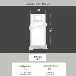 SWAYAM Veda Blue & Grey Single Bedsheet 144TC with 1 Pillow Cover image 5