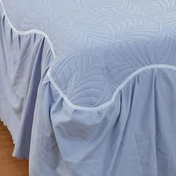 THE little BIG STORE Blue 300 TC King Bedsheet with 2 Pillow Covers image 4