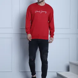 mack jonney VIMAL JONNEY Pack Of 2 Typography Printed Fleece Pullover image 4