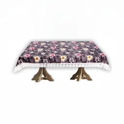 Stylista Grey & white Floral Printed Waterproof 8-Seater Table Cover image 4