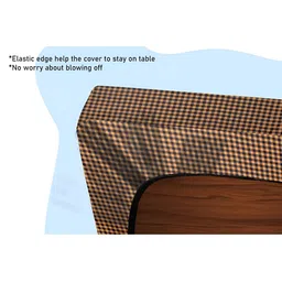 Stylista Brown & Black Checked Printed Waterproof Rectangle 1.6 m x 91.44 cm Table Cover image 3