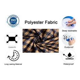 Stylista Brown & Black Checked Printed Waterproof Table Cover image 5