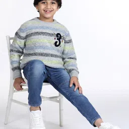 Wingsfield Boys Self Design Round Neck Pullover Sweater image 4