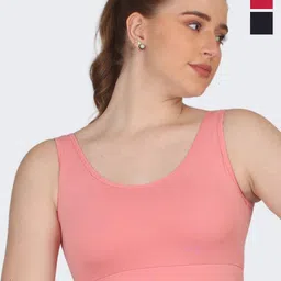 POOJA RAGENEE Pack Of 3 Full Coverage Sports Cotton Bras With All Day Comfort image 1