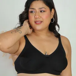 DressBerry Black Plus Size Full Coverage Cotton T-shirt Bra With All Day Comfort image 1