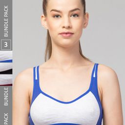 Apraa & Parma Pack Of 3 Colourblocked Full Coverage Non Padded Organic Sports Bra-picture-12