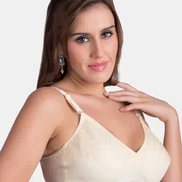 Rajnie Pack Of 4 Self Design Non Padded Pure Cotton Minimizer Bra With All Day Comfort image 3