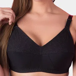 Rajnie Pack Of 4 Self Design Non Padded Pure Cotton Minimizer Bra With All Day Comfort image 5