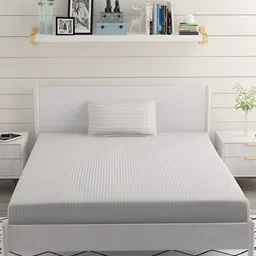 Bromwick Grey Striped Cotton 210 TC Single Bedsheet with 1 Pillow Cover 110 GSM-picture-38