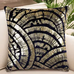 NISRAG HOME Black and GoldToned Abstract SHELL PRINT Velvet Cushion Covers-image-62