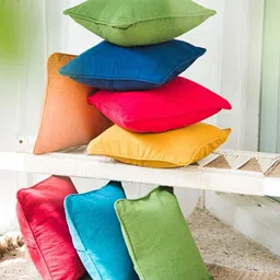 Fabindia Red Cotton Square Cushion Cover image 1