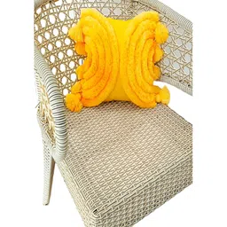 THROWPILLOW Yellow Embellished Square Cushion Cover image 1