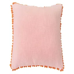 THROWPILLOW Peach & Orange Embellished Square Cushion Cover-image-3