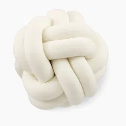 Pluchi Off White Knitted Knot Round Cushions-image-22