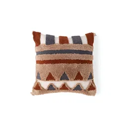 SANSKRUTIHOMES Brown & White Embroidered Square Cushion Covers image 2