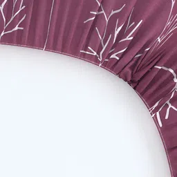 Bromwick Dark Purple Floral Cotton 210 TC Fitted Crib Bedsheet With 2 Pillow Covers image 4