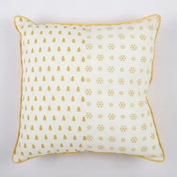 The Decor Mart White & Gold-Toned Set of 5 Ethnic Motifs Square Cushion Covers image 2