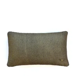 Pluchi Gold-Toned Rectangle Pure Cotton Knitted Cushion Cover image 1
