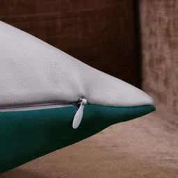 HOMEMONDE Blue & White Set of 2 Colourblocked Square Cushion Covers image 3