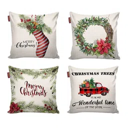 AEROHAVEN Set of 4 Square Christmas Cushion Covers image 2
