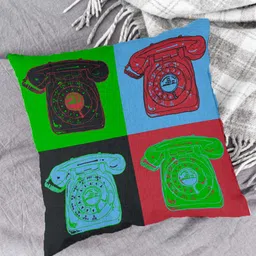 HOUZZCODE Green & Pink Set of 2 Abstract Square Cushion Covers image 2