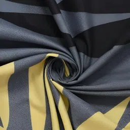 BREVARD Grey Black Yellow Polycotton 210 TC Single Fitted Bedsheets with 1 Pillow Cover image 4