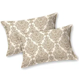 BELLA CASA lorient Cream EthnicMotifs Cotton 220TC King Bedsheet with 2 Pillow Covers image 4