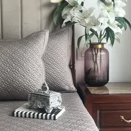 Sadyaska Grey Geometric Reversible Cotton Double King Bed Cover & 2 Pillow Covers image 3