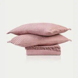DESIGN GAATHA Pink Checked Cotton Bed Cover With 2 Pillow Covers image 2