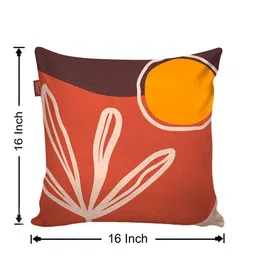 AEROHAVEN Orange & Yellow 2 Pieces Abstract Printed Velvet Square Cushion Covers image 3