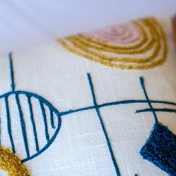 ABSTRACT INDIA Off White Square Cushion Covers image 3