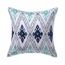 Texstylers Blue 3 Pieces Printed Cotton Square Reversible Cushion Covers image 3