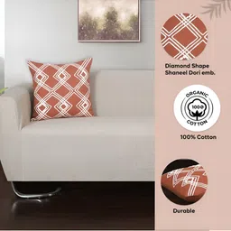 Ode & Cleo Blue Set of 2 Geometric Velvet Square Cushion Covers image 4