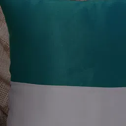 HOMEMONDE Blue & White Set of 2 Colourblocked Square Cushion Covers image 2