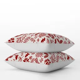 HOME COLORS.IN Red & White 2 Pieces Square Cushion Covers image 2