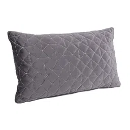 eyda Grey Set of 2 Velvet Rectangle Cushion Covers image 2